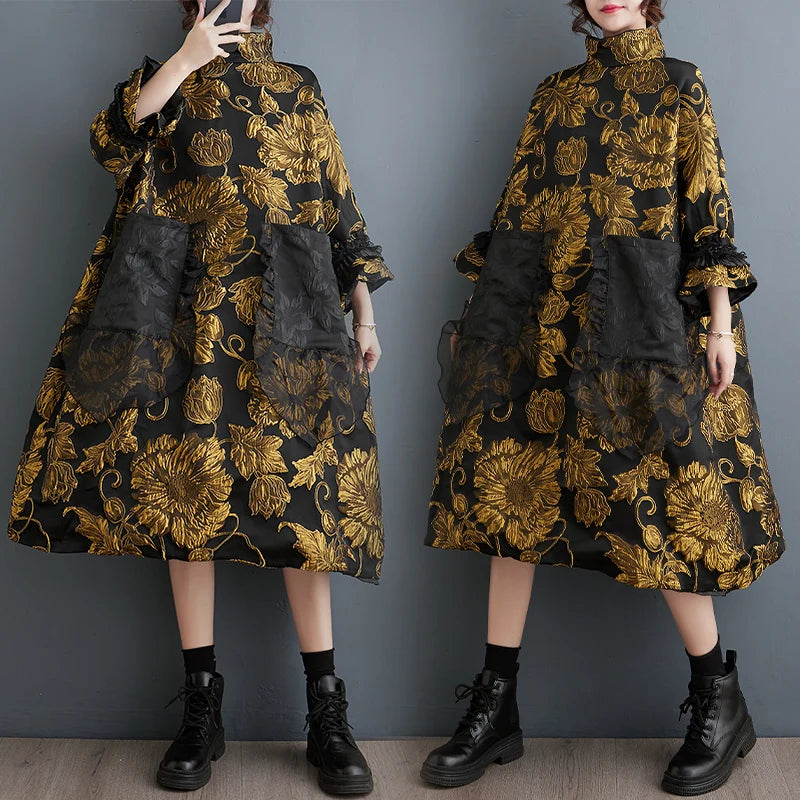 Embroidered A-Line Dress