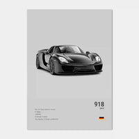 Sports Car Wall Art Black White Pop 911 GT Turbo Canvas Painting Living Room Home Decor Gift Garage