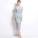 Beaded Lace Midi Dress