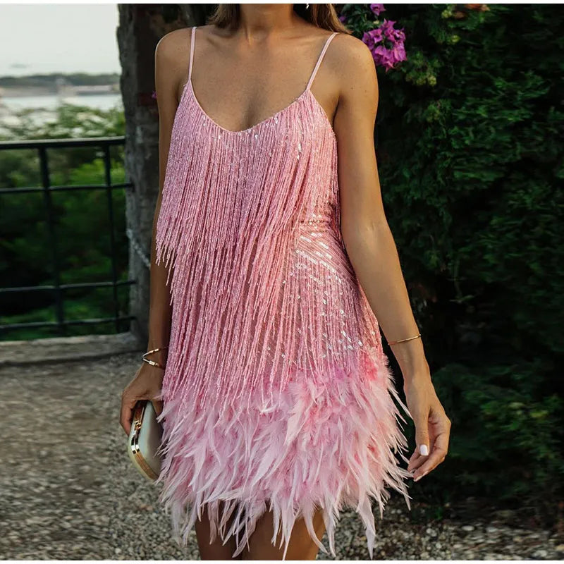 SparkleSway Tassel Dress
