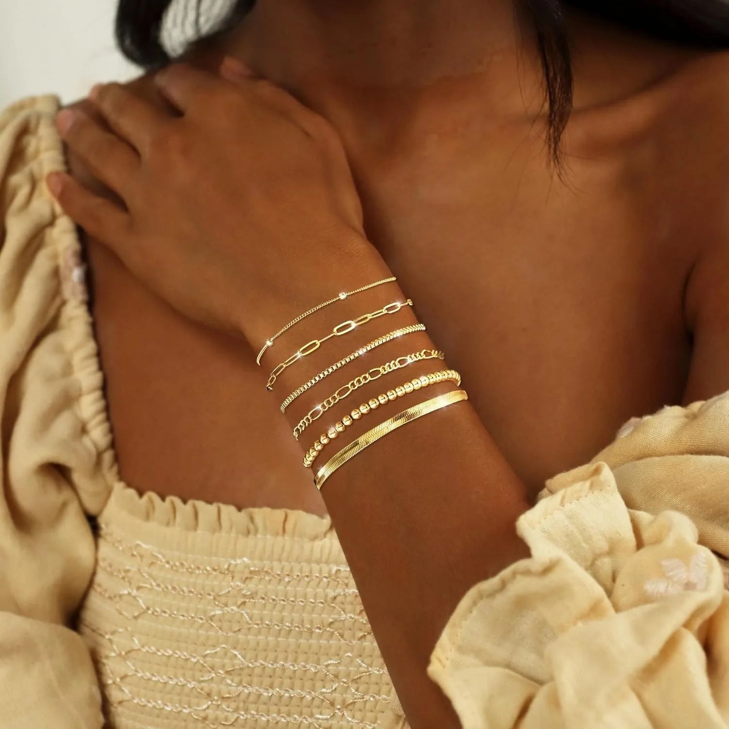Gold Stackable Bracelets