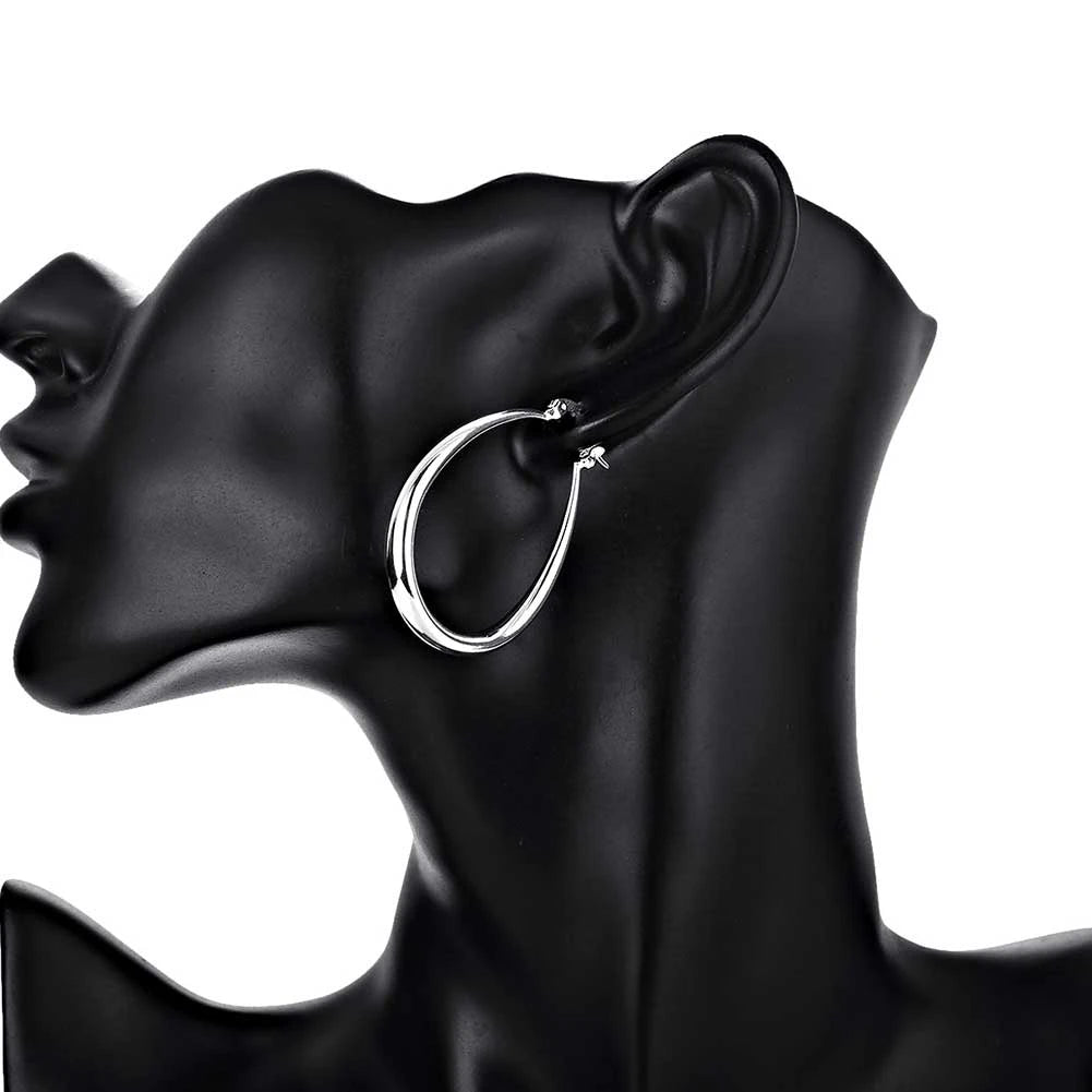 Oval Gold Silver Earrings