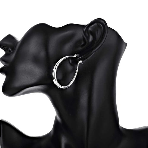 Oval Gold Silver Earrings