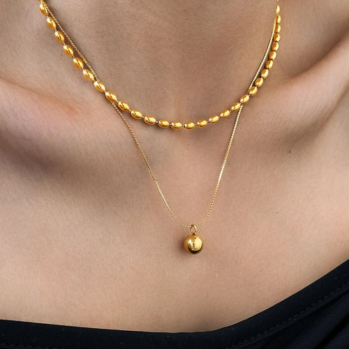 Double Chain Ball Necklace