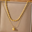 Double Chain Ball Necklace
