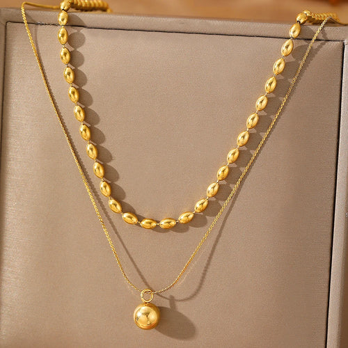 Double Chain Ball Necklace