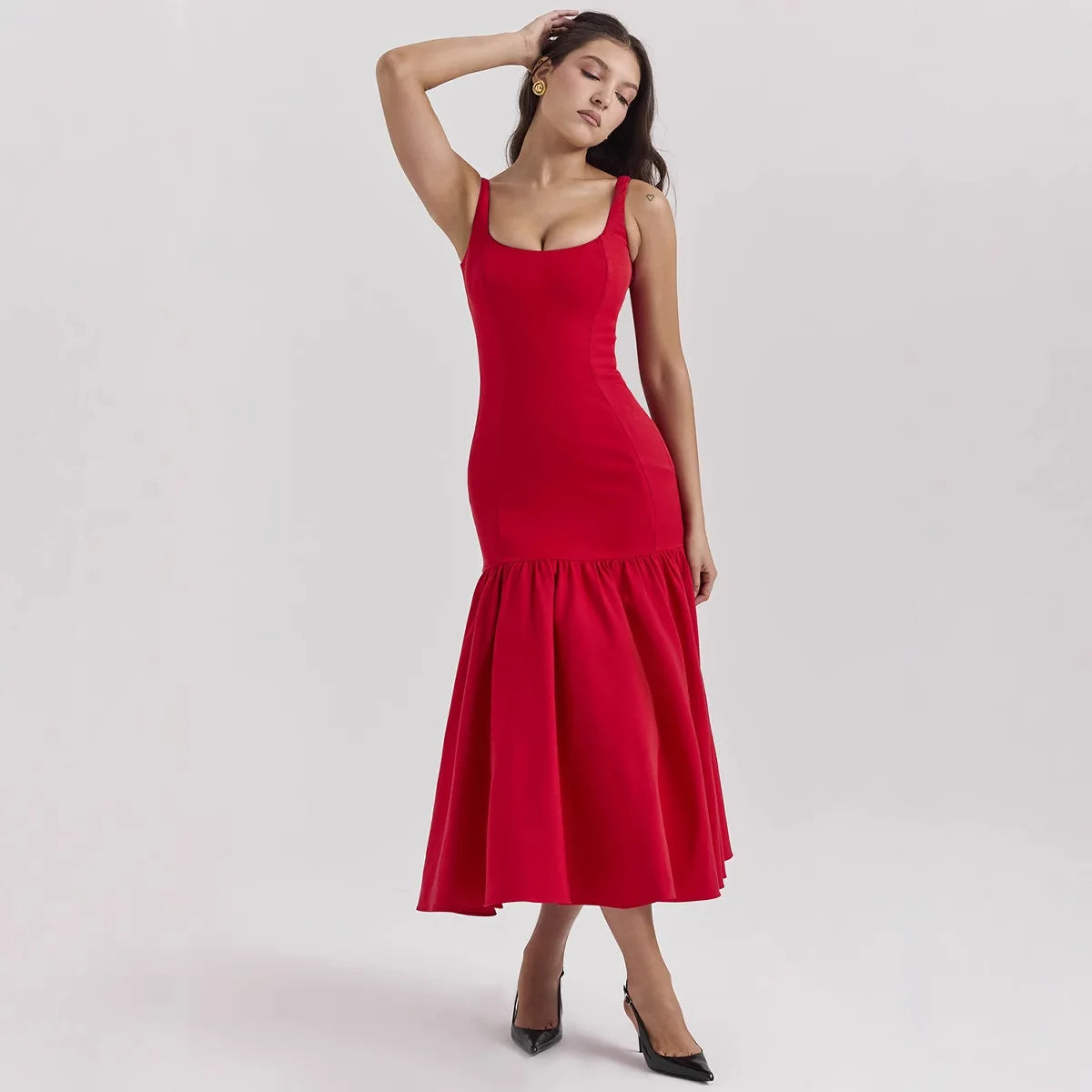 Trendy Hollow Maxi Dress