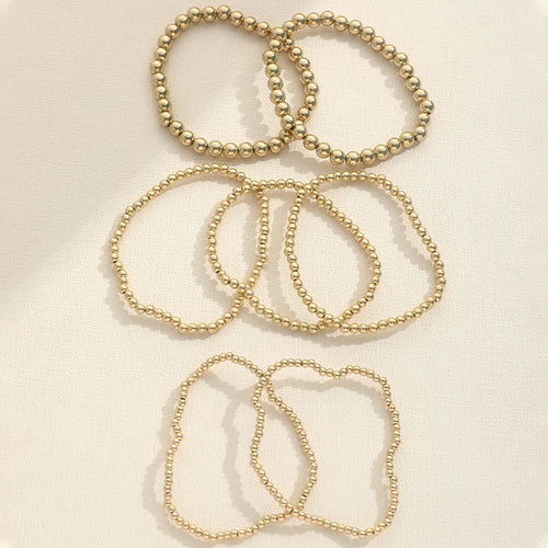 Gold Beaded Charm Bracelet