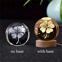 3D Crystal Ball Night Light Laser Engraved Solar System Globe Decoration for Home Desktop Astronomy Birthday Gift