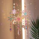 Crystal Diamond Moon Sun Catcher Butterfly Lotus Rainbow Christmas Home Garden Decoration Wind Chime