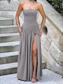 Patchwork Draped Maxi Dress