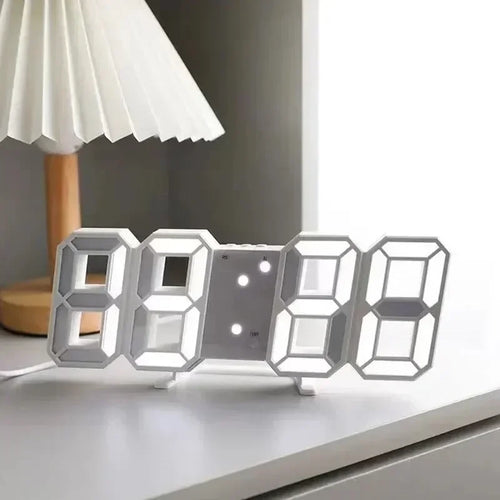 3D LED Alarm Clock Date/Temperature Display for Home Kitchen Office Garden Wall Clock Times Digital Decor