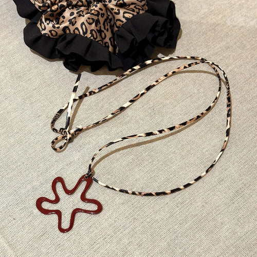 Wine Red Flower Necklace
