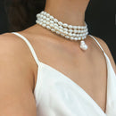 Irregular Pearl Choker Necklace