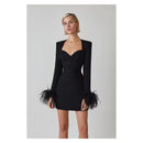 Strapless Feather Mini Dress