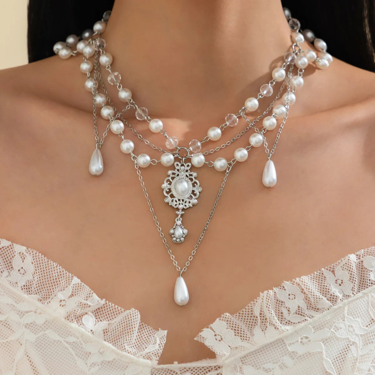 Lolita Lace Pearl Necklace