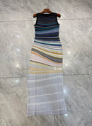 Sequined Striped Knit Dress