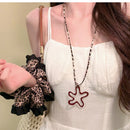 Wine Red Flower Necklace