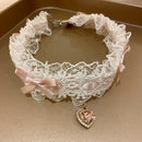 Heart Bow Lace Choker
