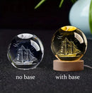 3D Crystal Ball Night Light Laser Engraved Solar System Globe Decoration for Home Desktop Astronomy Birthday Gift