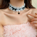 Heart Bow Lace Choker