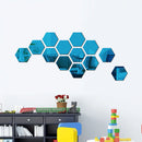 Rose Gold 3D Hexagon Mirror Wall Stickers DIY TV Background Decor for Living Room Bedroom Bathroom Home Decor