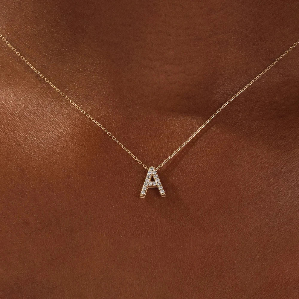 Zircon Letter Choker Necklace