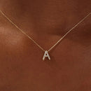 Zircon Letter Choker Necklace