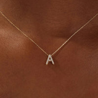 Zircon Letter Choker Necklace