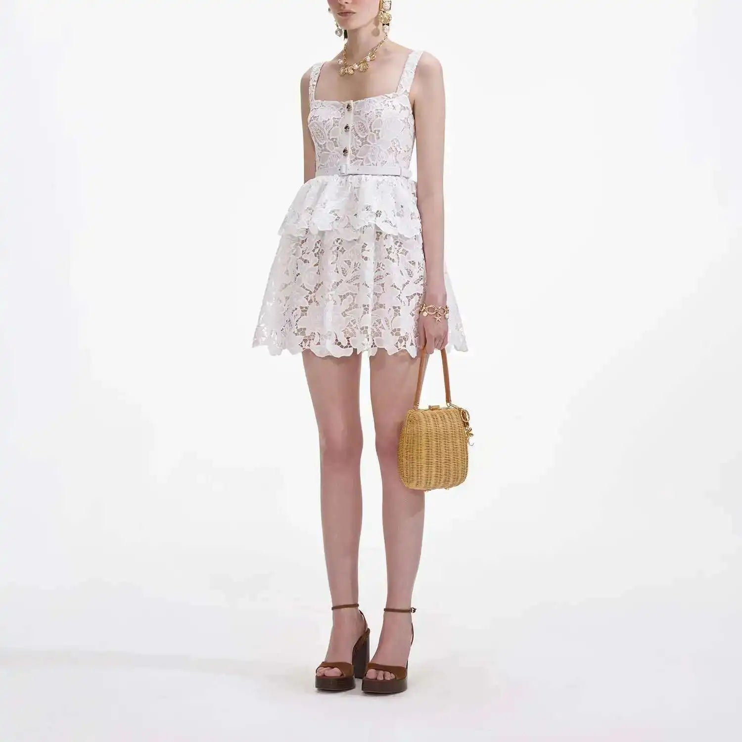 Embroidery Lace Party Dress