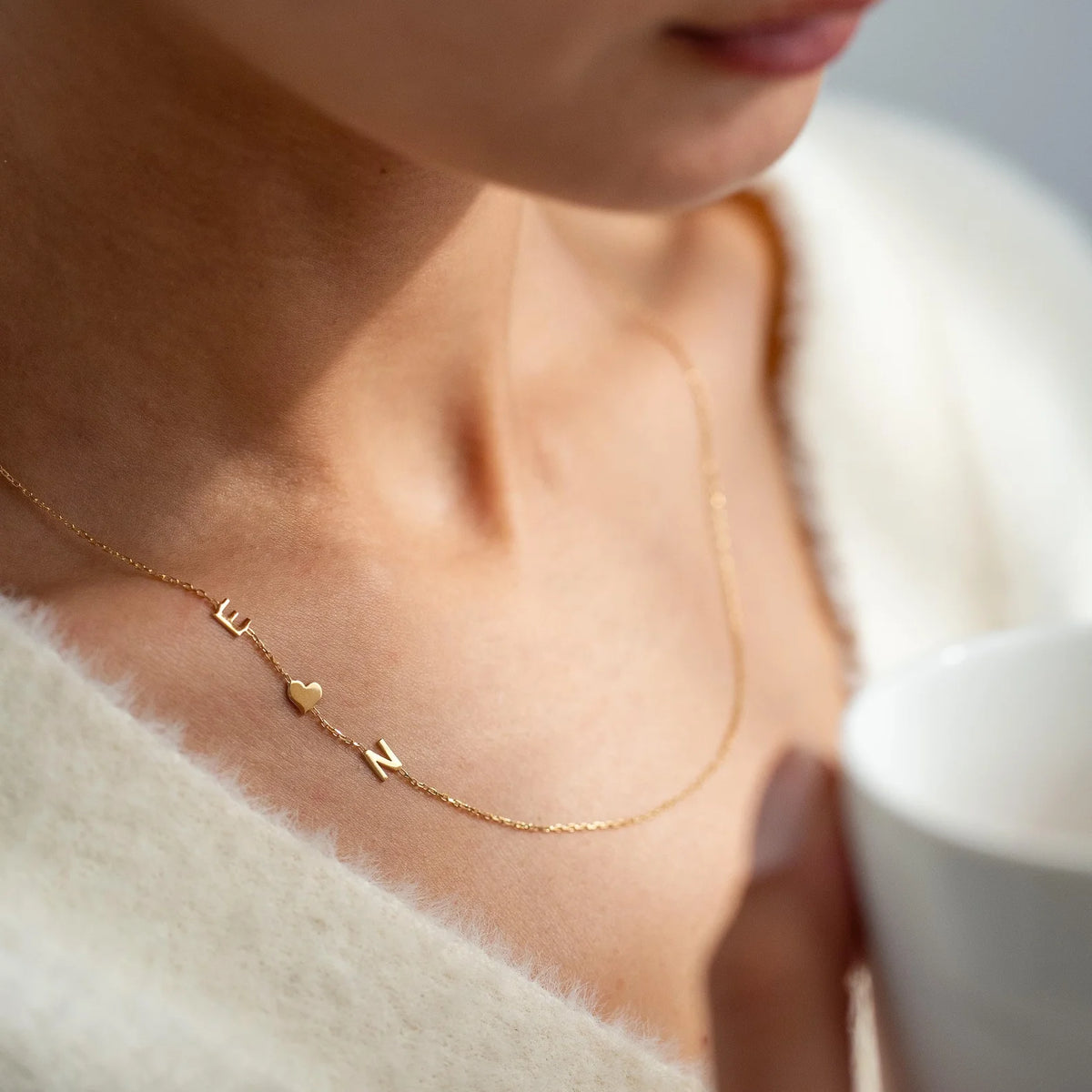 Heart Initial Name Necklace