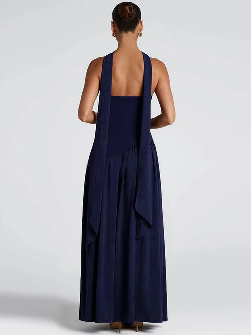 Patchwork Draped Maxi Dress
