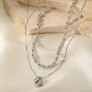 Double Chain Ball Necklace