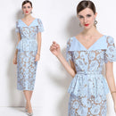 Beaded Lace Midi Dress