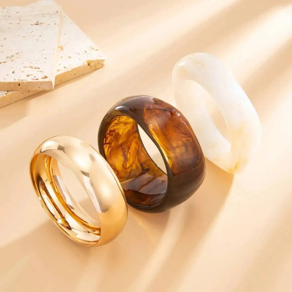 Resin Wide Punk Bangles