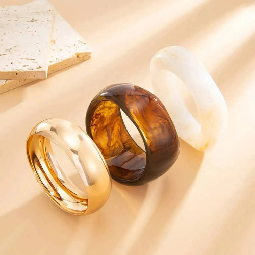 Resin Wide Punk Bangles