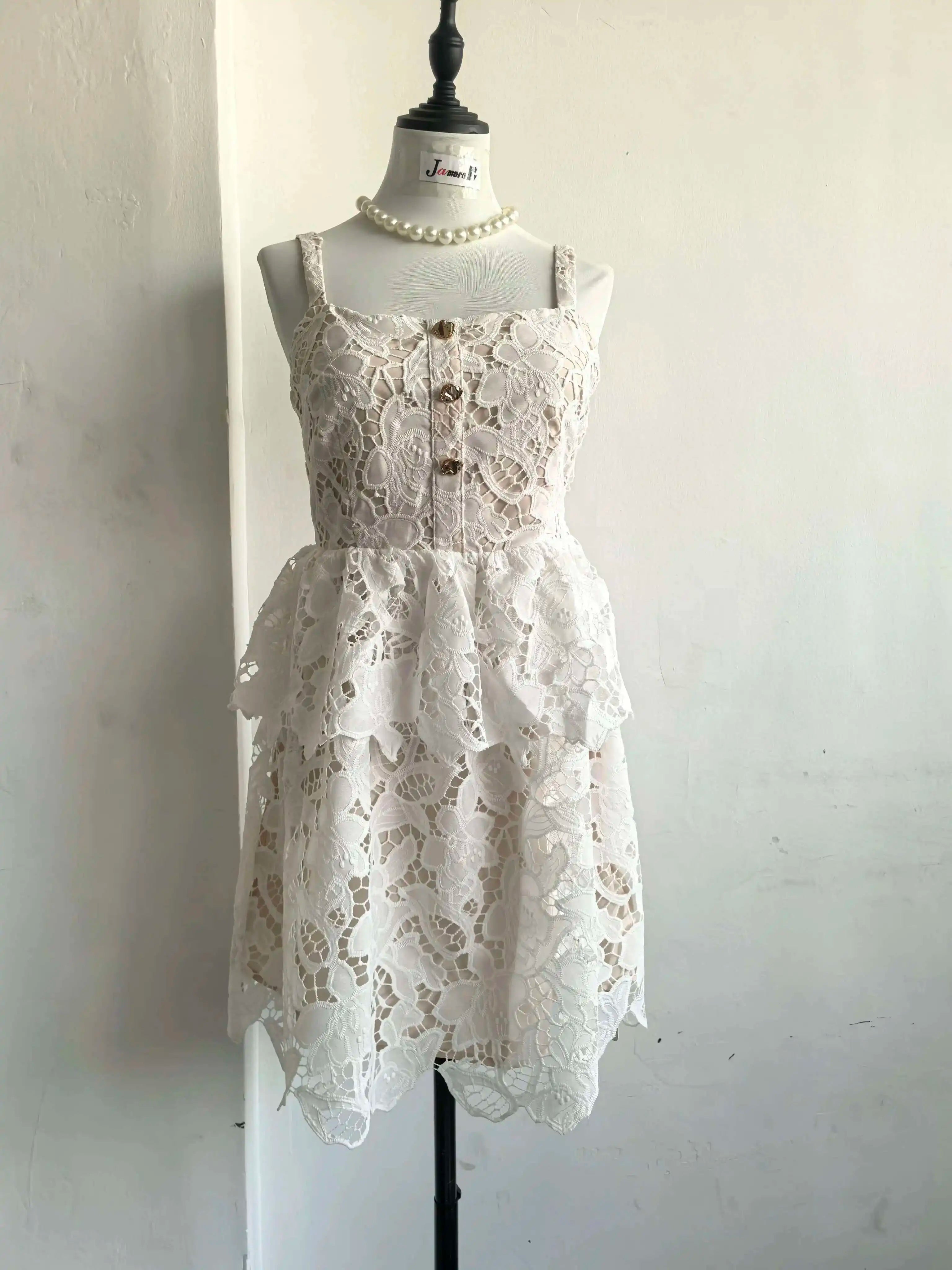 Embroidery Lace Party Dress