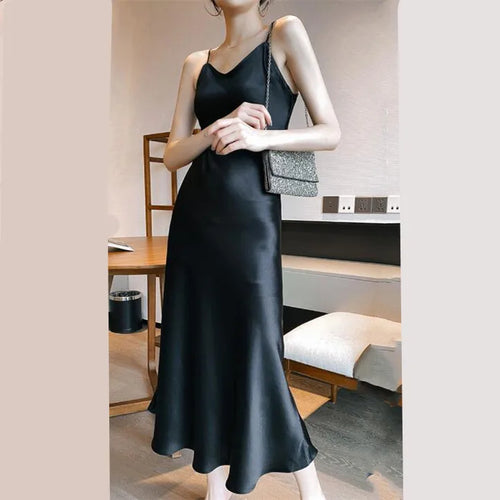 Satin High-Waist Dress