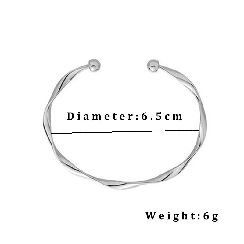 Twisted Wave Silver Bracelet