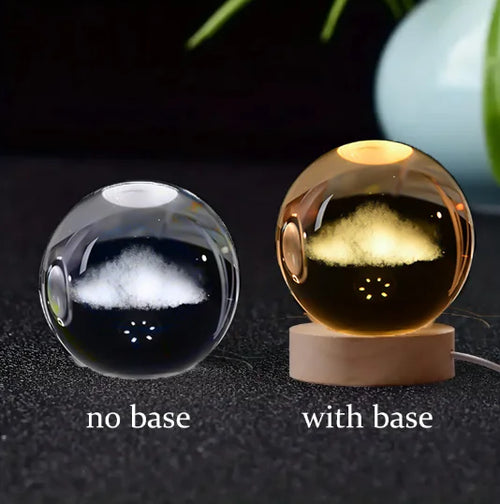 3D Crystal Ball Night Light Laser Engraved Solar System Globe Decoration for Home Desktop Astronomy Birthday Gift