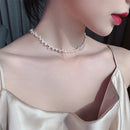 Layered Pearl Choker Necklace