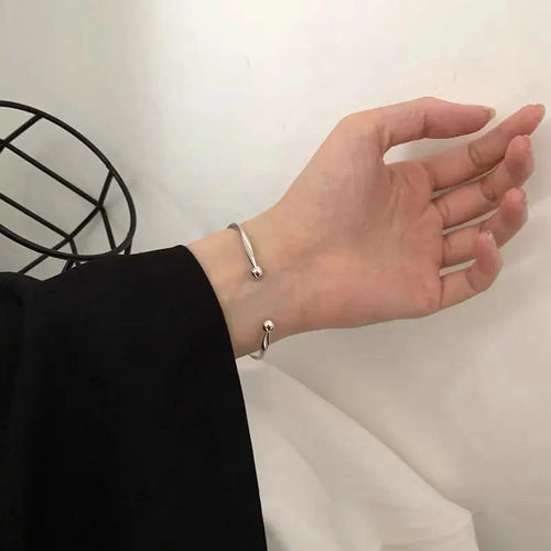 Twisted Wave Silver Bracelet
