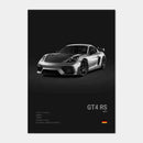 Sports Car Wall Art Black White Pop 911 GT Turbo Canvas Painting Living Room Home Decor Gift Garage