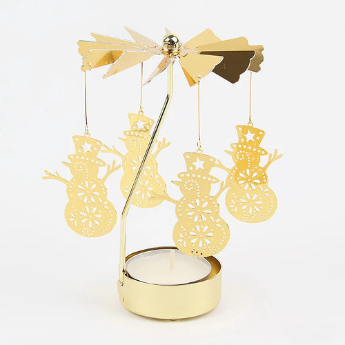 Rotating Metal Candle Holder Short Eye Catching Design for Christmas Dinner Party Wedding Party Decoration Gift