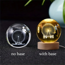 3D Crystal Ball Night Light Laser Engraved Solar System Globe Decoration for Home Desktop Astronomy Birthday Gift