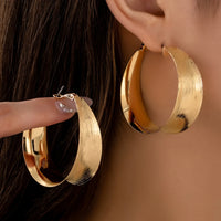 Brushed Gold Hoop Earrings