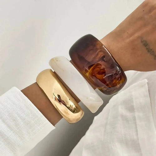 Resin Wide Punk Bangles