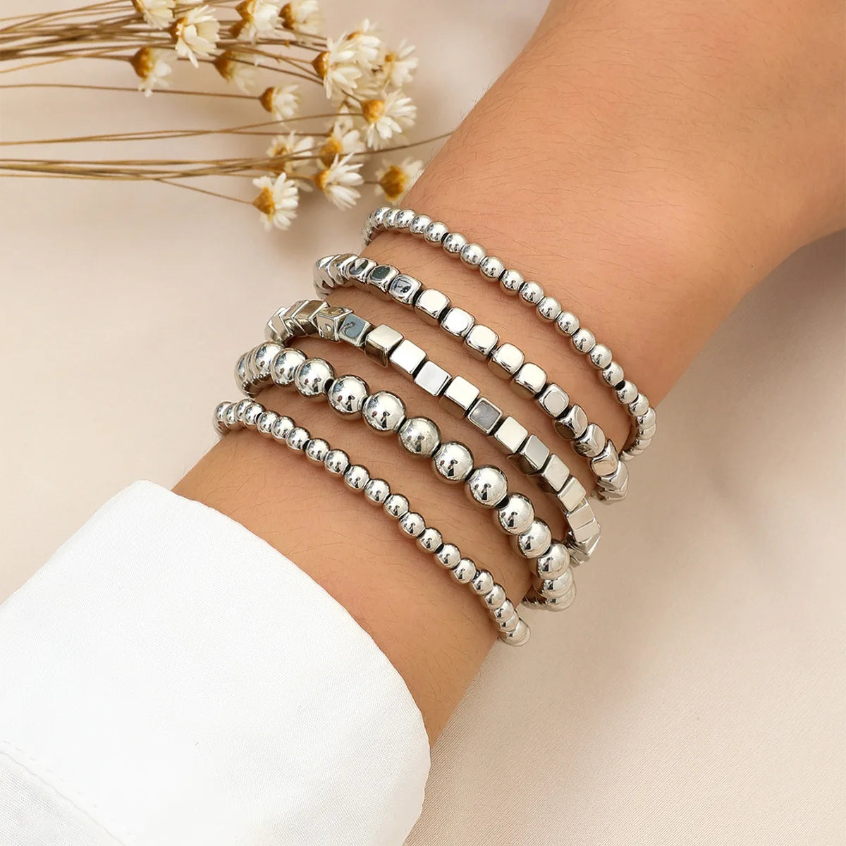 Gold Beaded Charm Bracelet