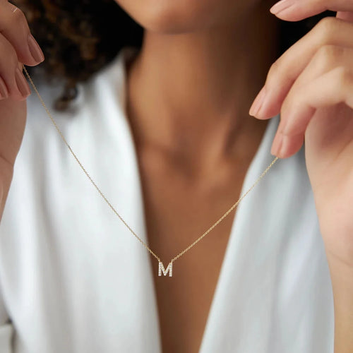 Zircon Letter Choker Necklace