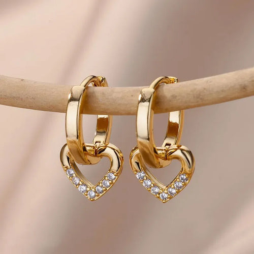 Zircon Heart Earrings